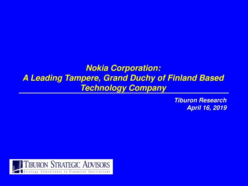 nokia corporation a leading tampere grand duchy