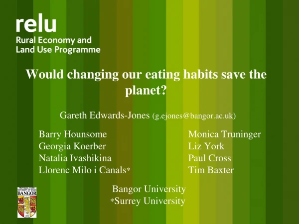 Would changing our eating habits save the planet?