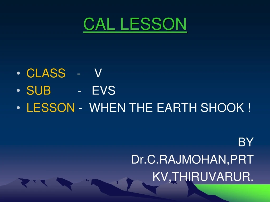 cal lesson