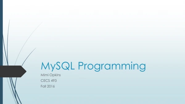 MySQL Programming