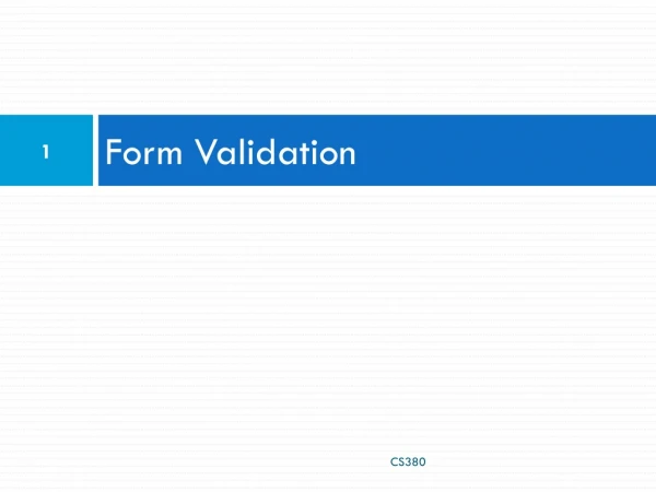 Form Validation