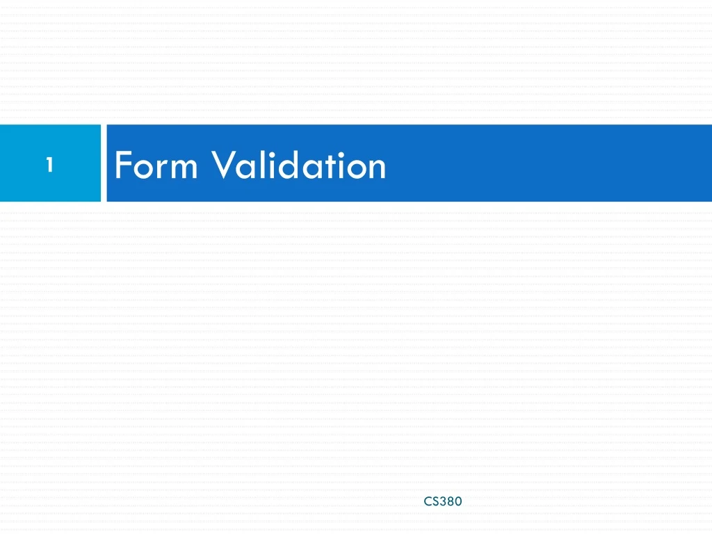 form validation
