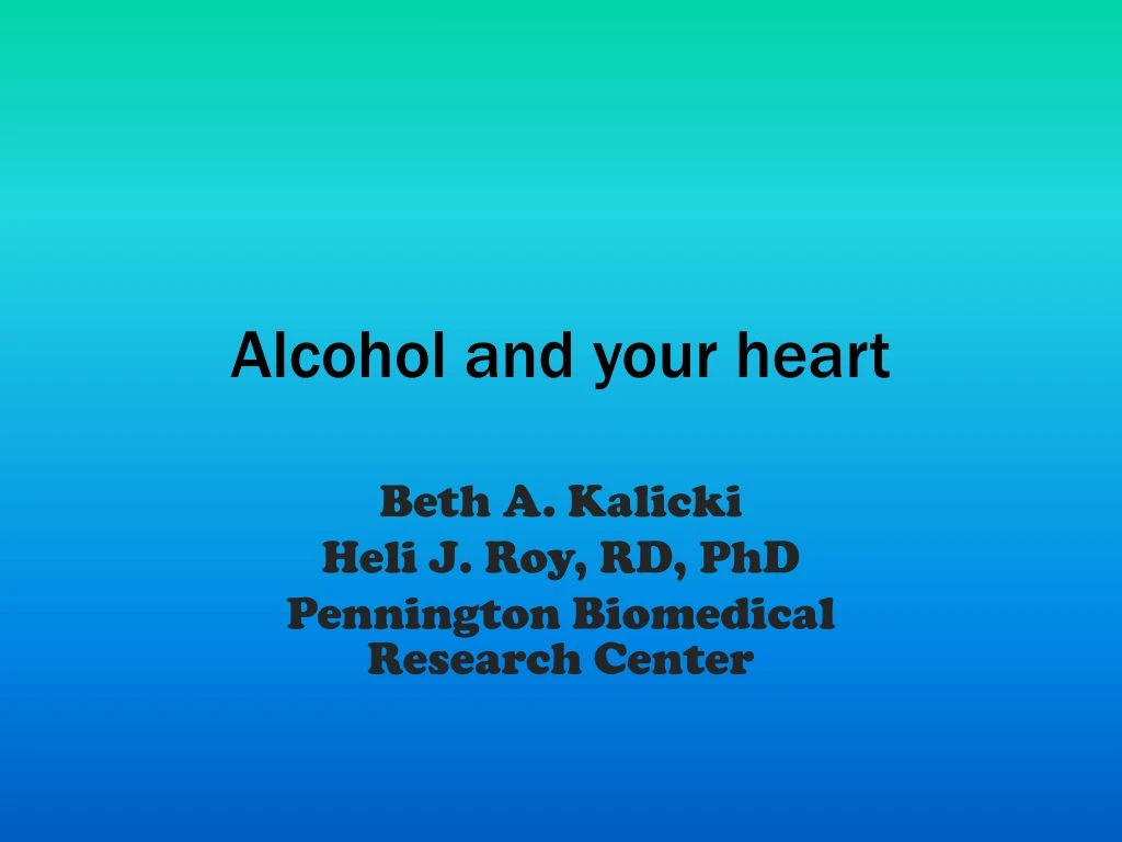 alcohol and your heart