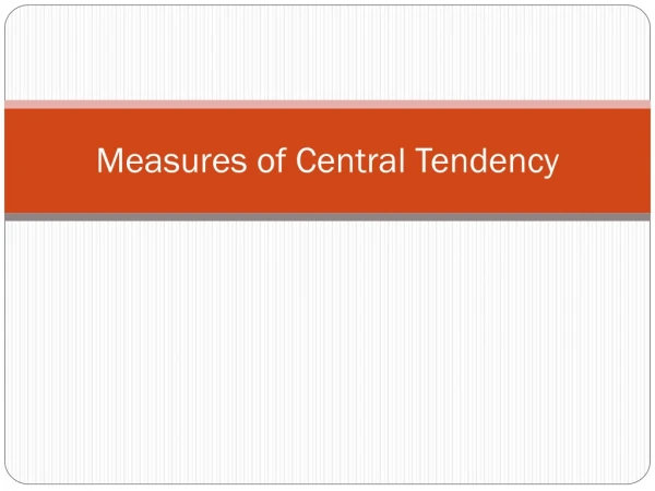 Measures of Central Tendency