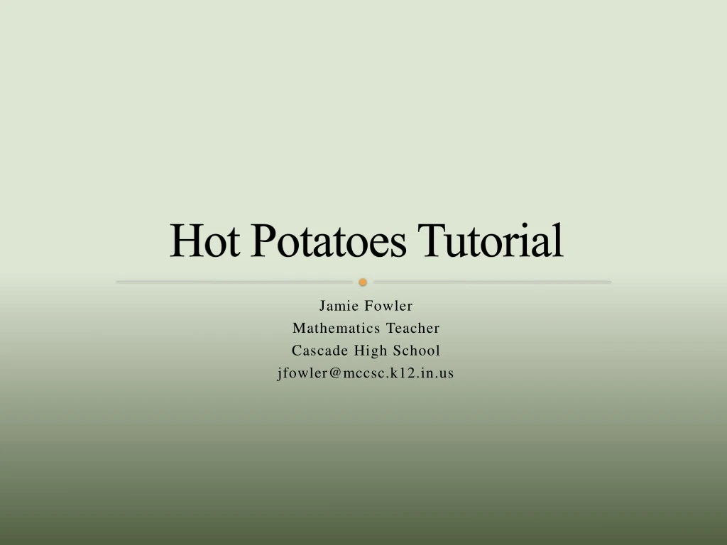 hot potatoes tutorial