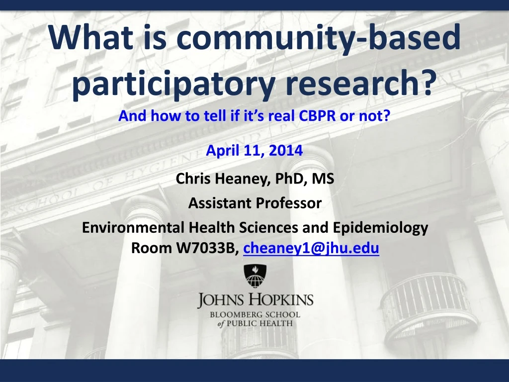 what is community based participatory research