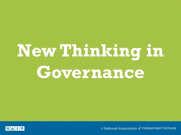 New Thinking in Governance