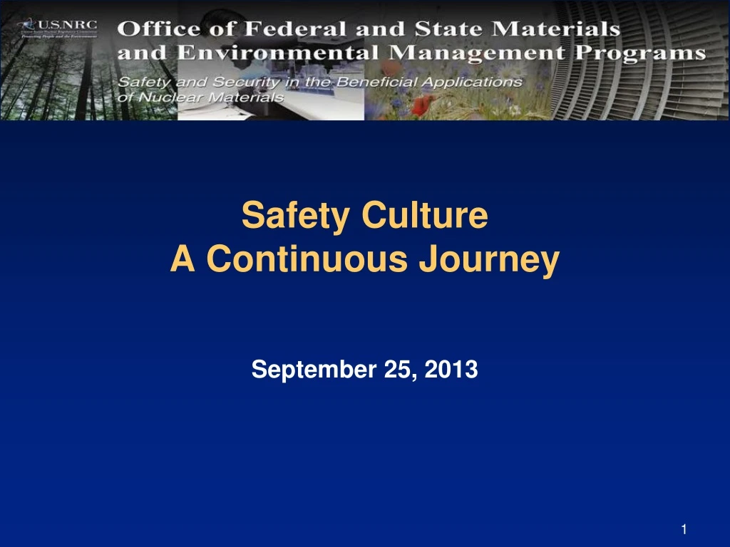 safety culture a continuous journey