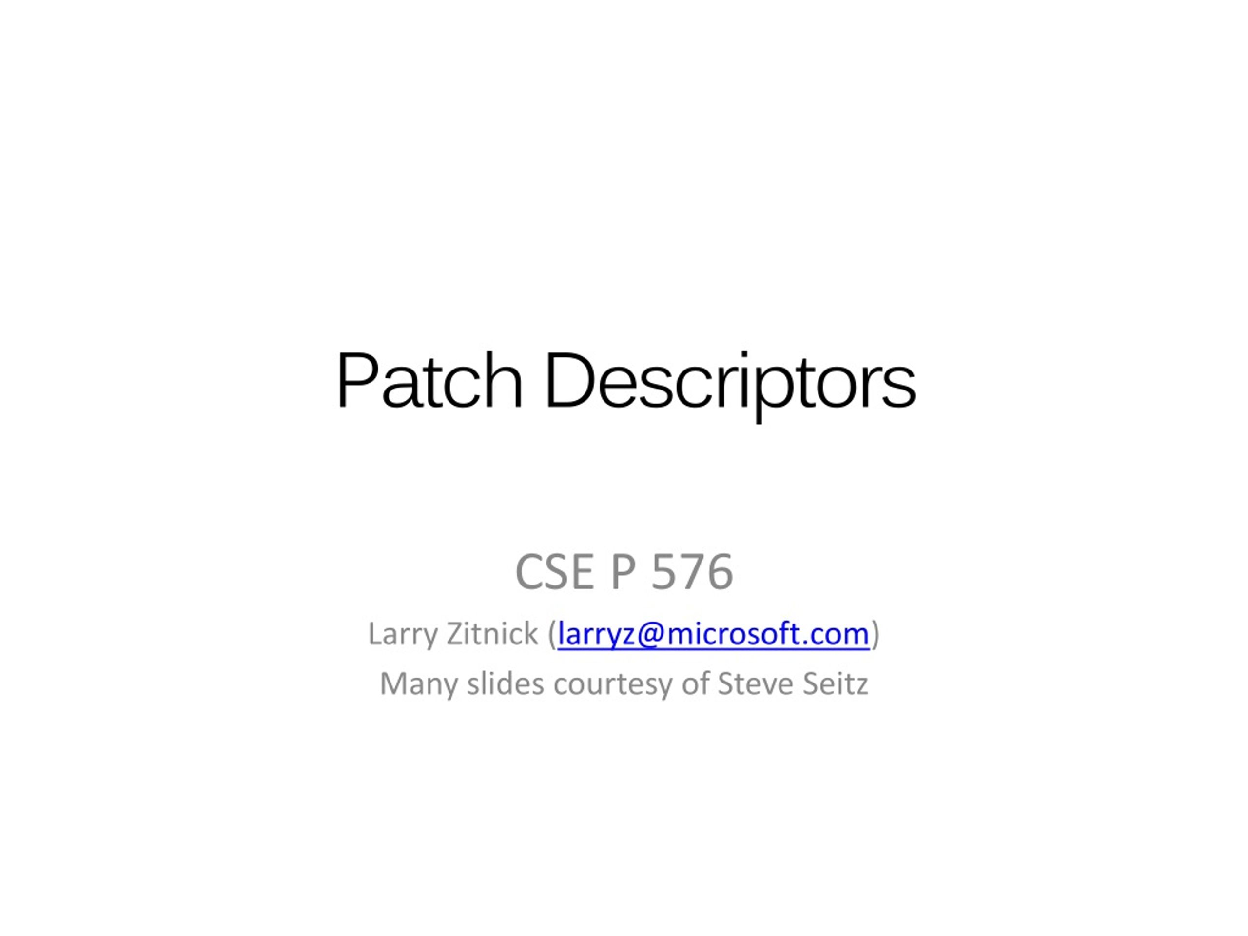 Image Patch Descriptors Analysis: SIFT, Daisy, SURF - slide 1