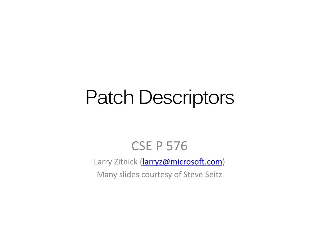 patch descriptors