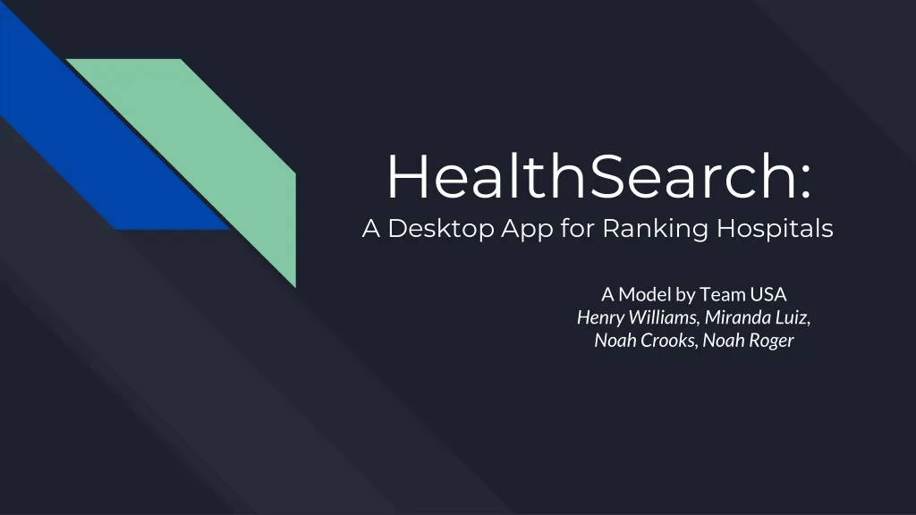 healthsearch a desktop app for ranking hospitals