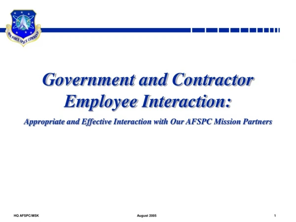 Government and Contractor Employee Interaction: