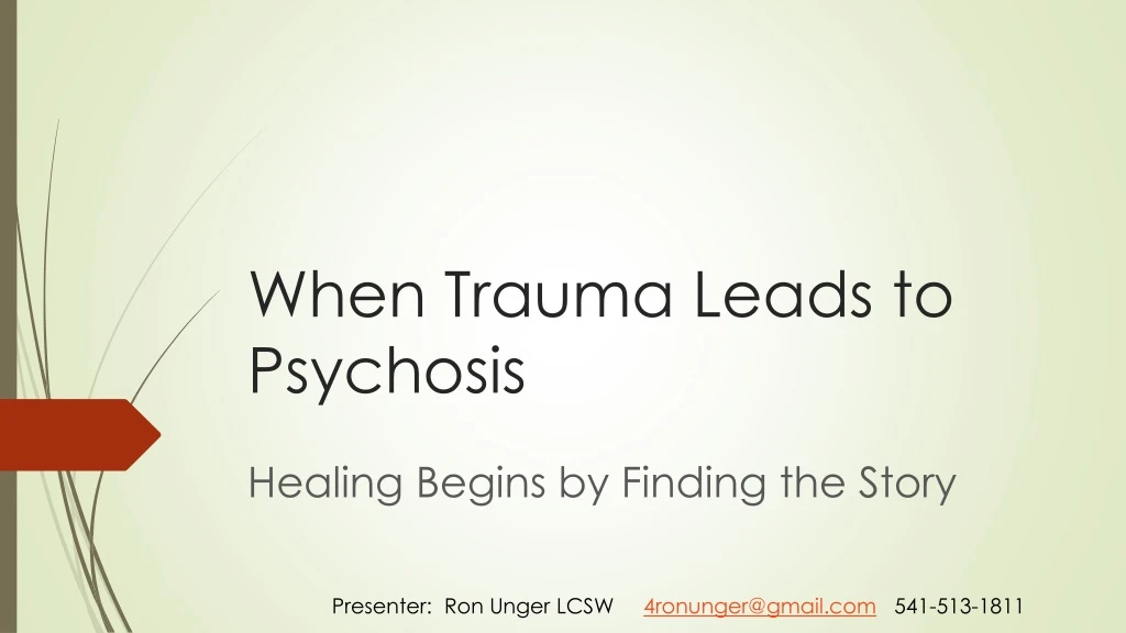 when trauma leads to psychosis