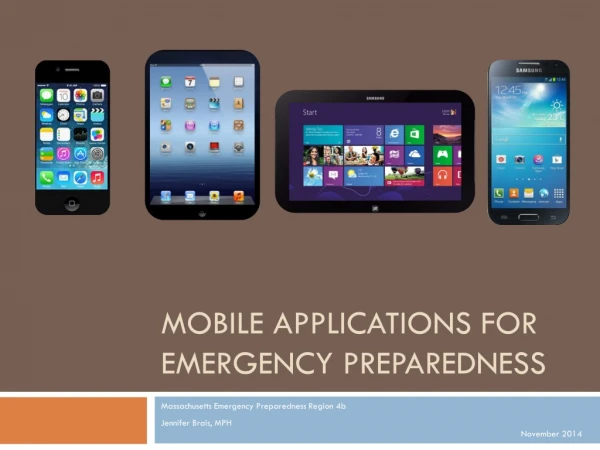 Mobile Applications for Emergency Preparedness