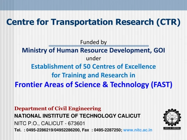 Centre for Transportation Research (CTR)