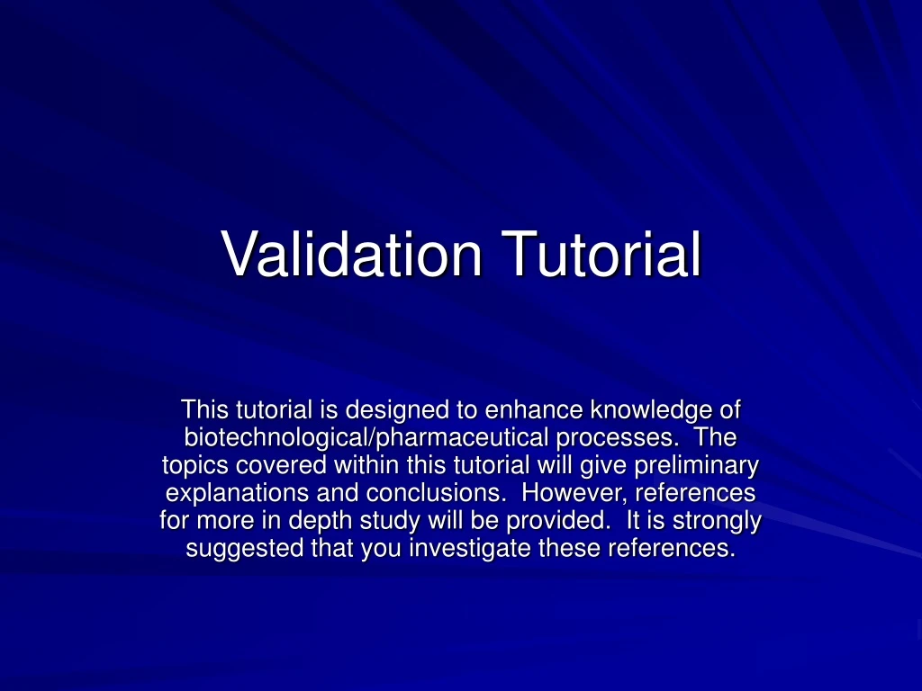 validation tutorial