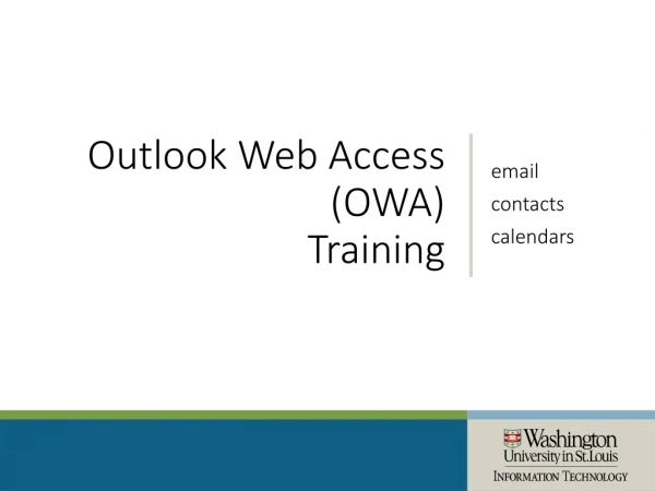 Outlook Web Access (OWA) Training