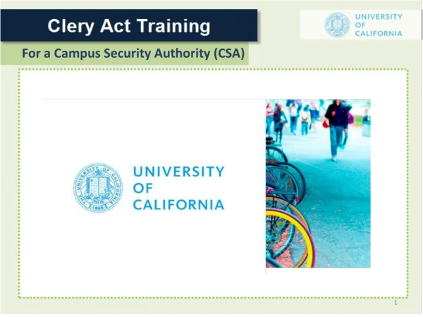For a Campus Security Authority (CSA)