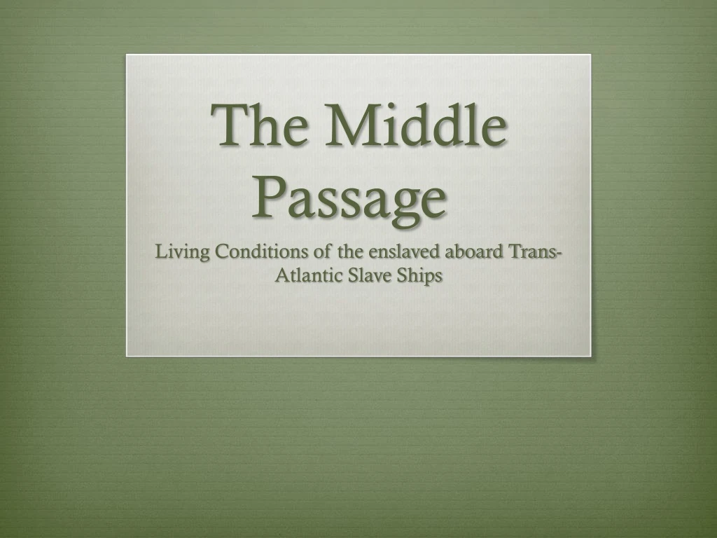 the middle passage