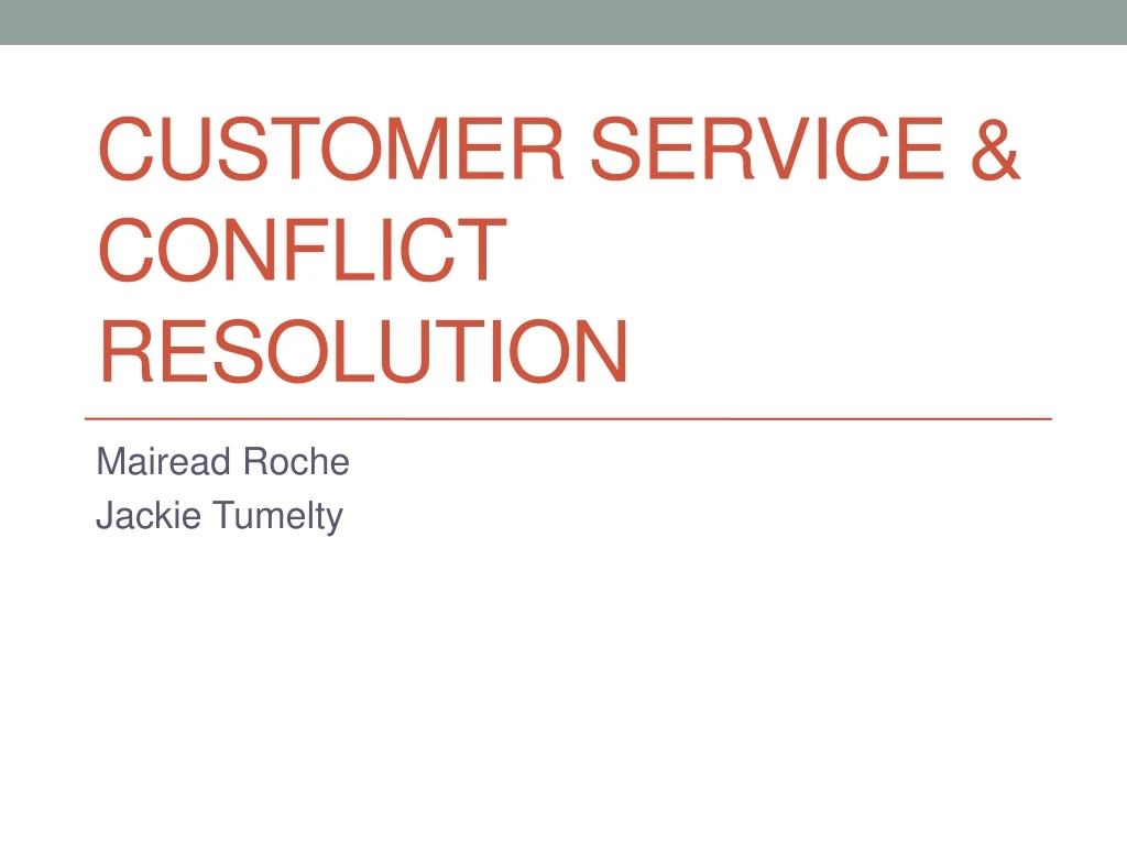 customer service conflict resolution