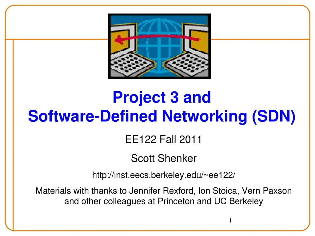 project 3 and software defined networking sdn