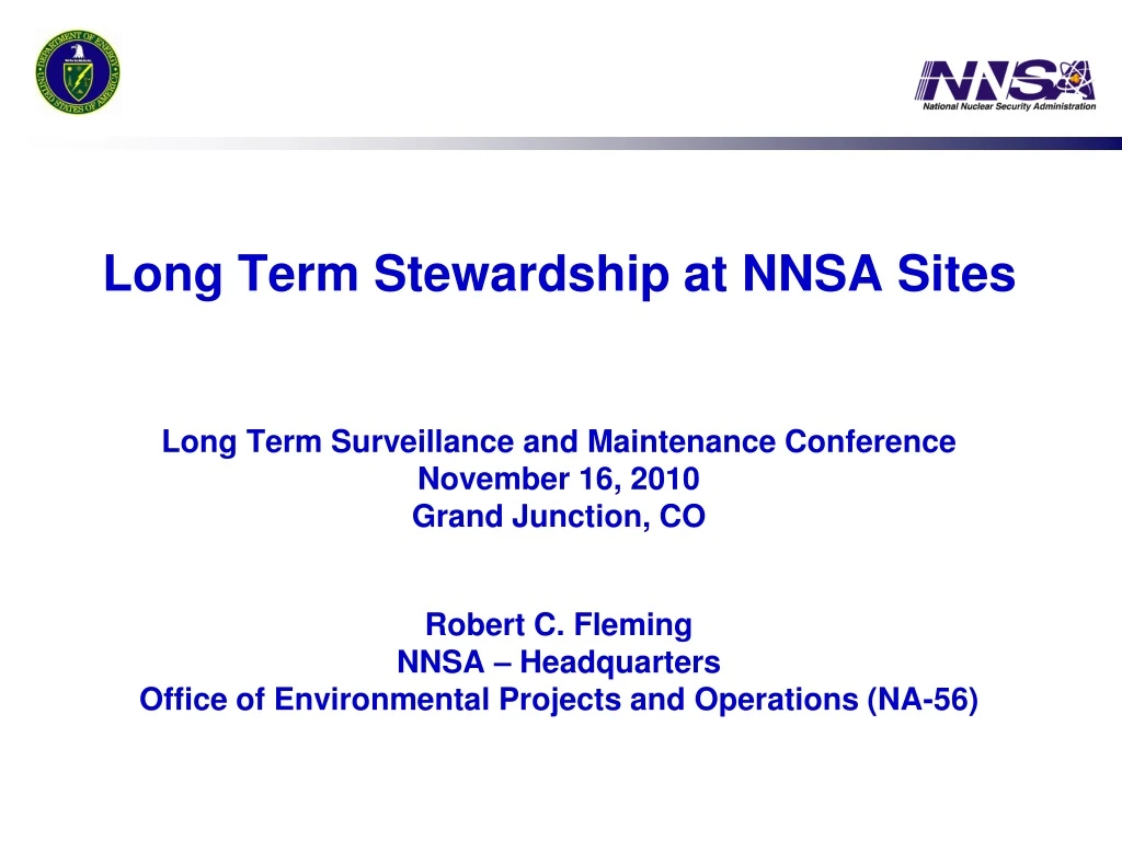 long term stewardship at nnsa sites long term