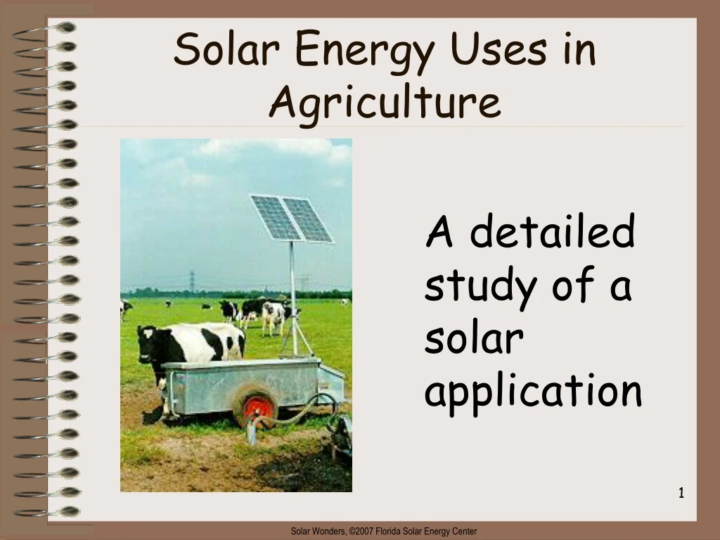 solar energy uses in agriculture