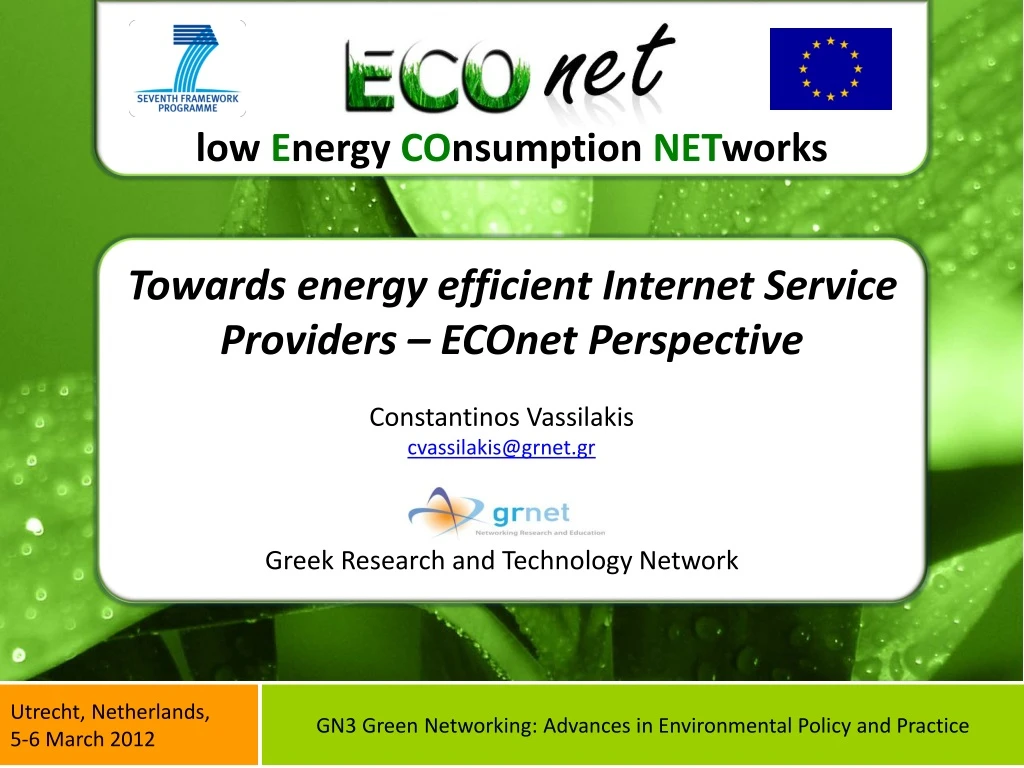 towards energy efficient internet service providers econet perspective