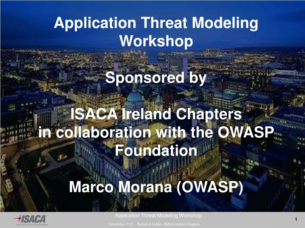 application threat modeling workshop sponsored