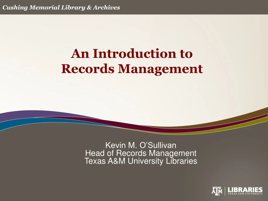 an introduction to records management