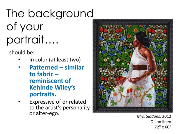 The background of your portrait….