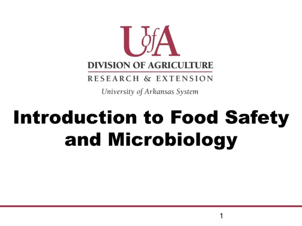 Introduction to Food Safety and Microbiology