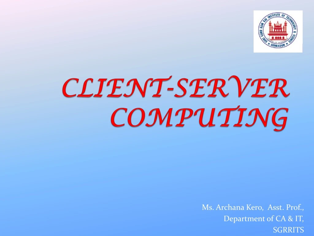 client server computing