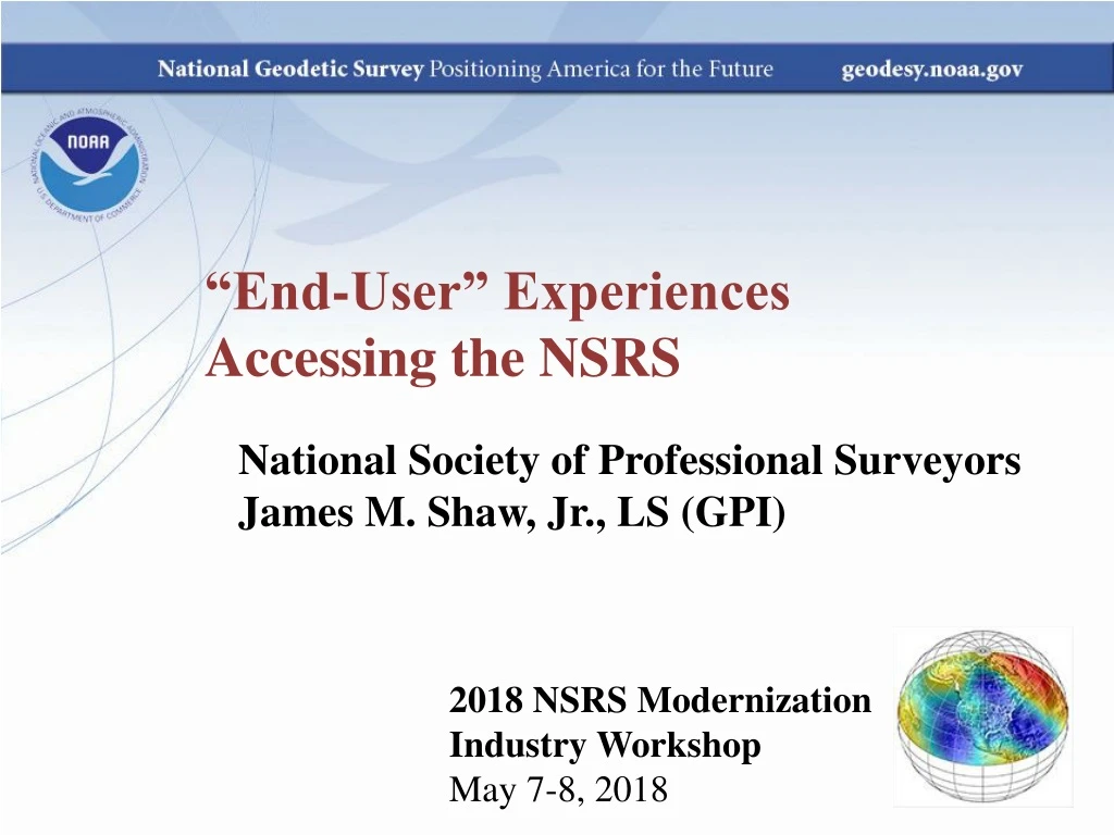 end user experiences accessing the nsrs