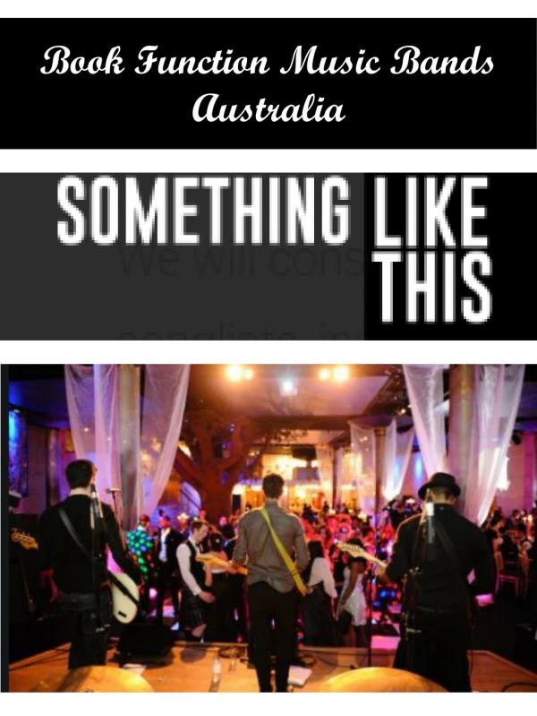 Book Function Music Bands Australia