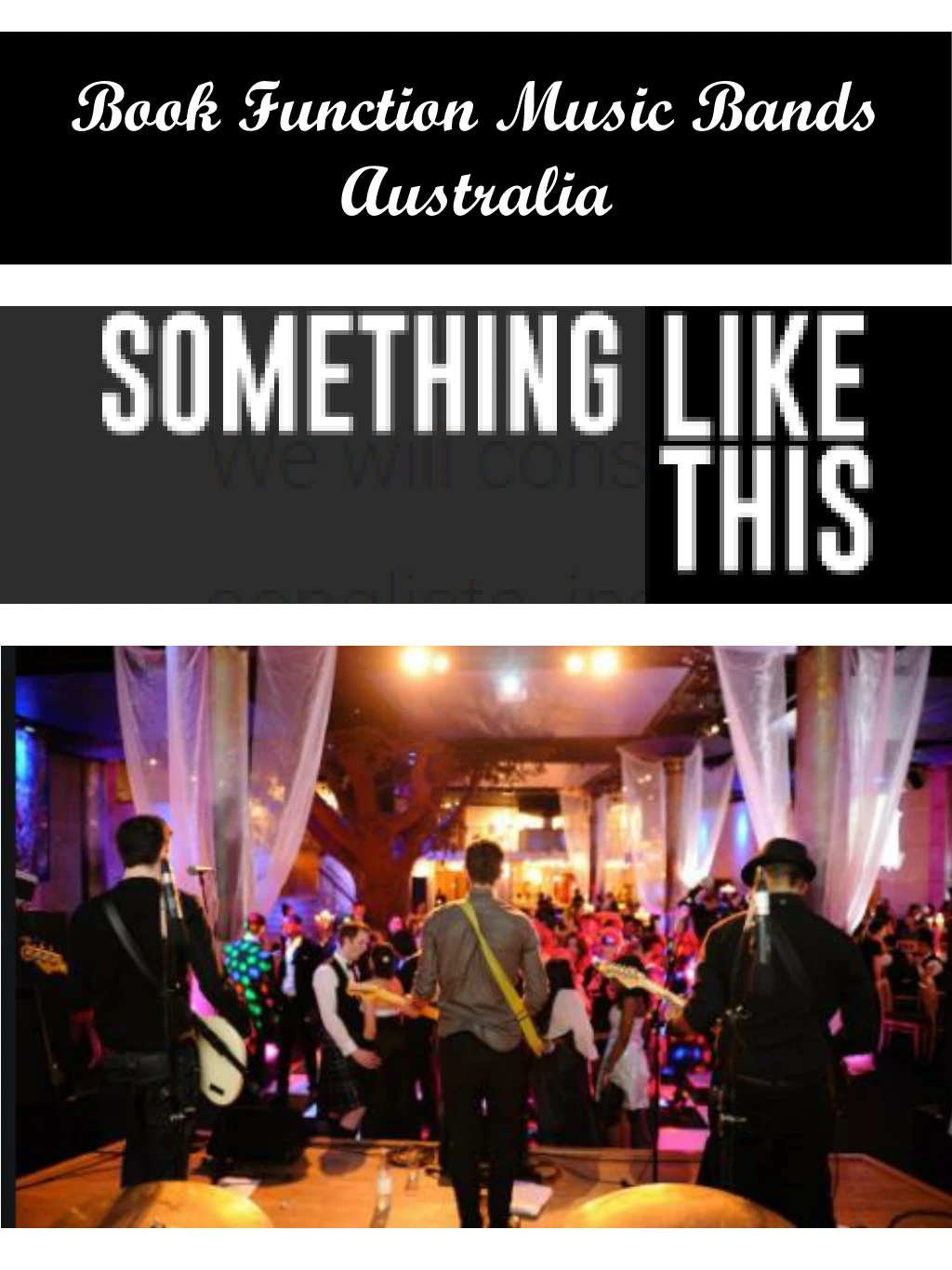 book function music bands australia