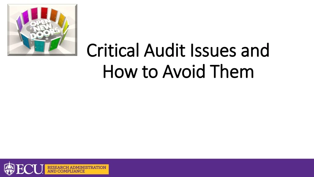 critical audit issues and how to avoid them