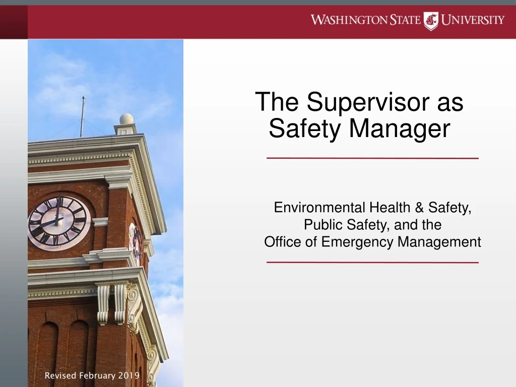 the supervisor as safety manager