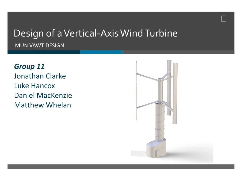design of a vertical axis wind turbine