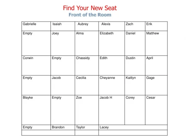 Find Your New Seat