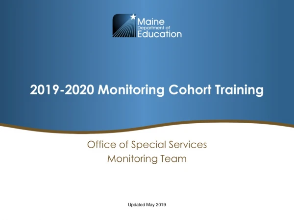 2019-2020 Monitoring Cohort Training