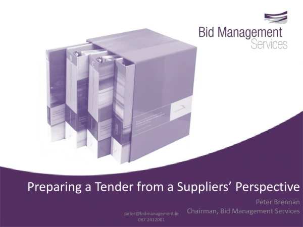 Preparing a Tender from a Suppliers’ Perspective