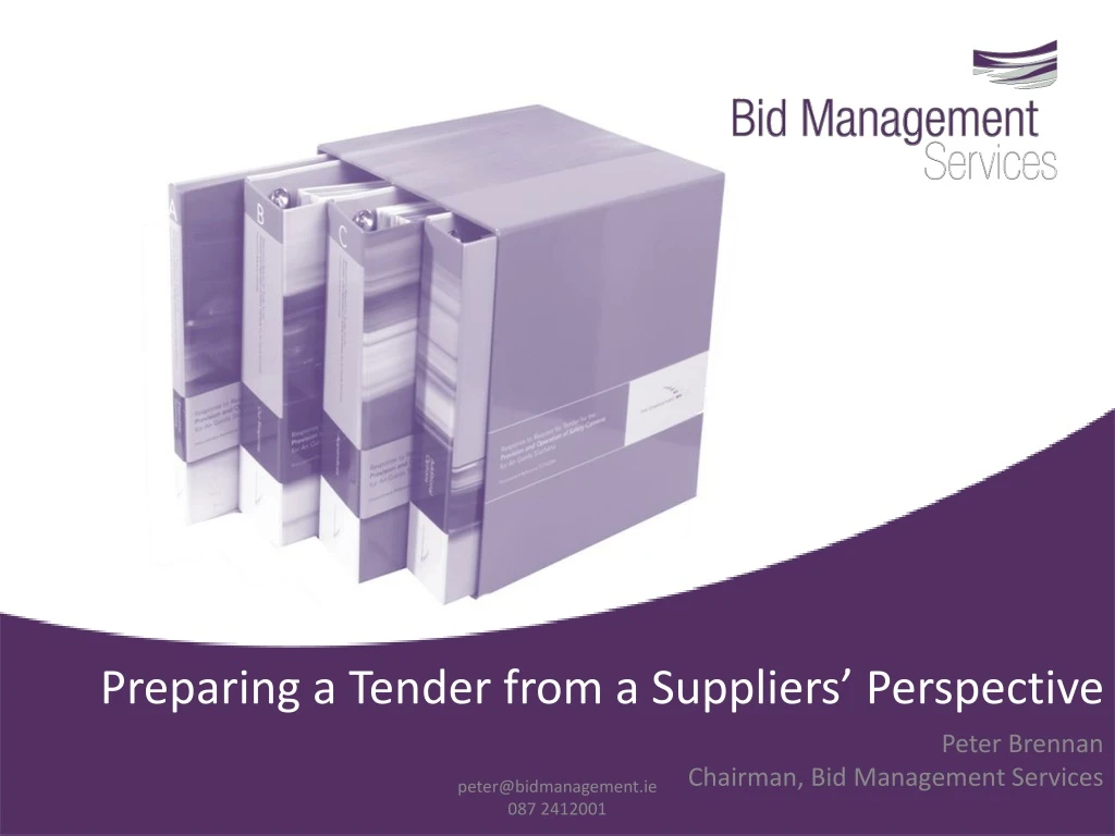 preparing a tender from a suppliers perspective