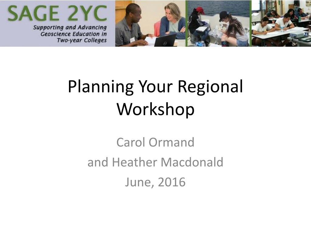 planning your regional workshop