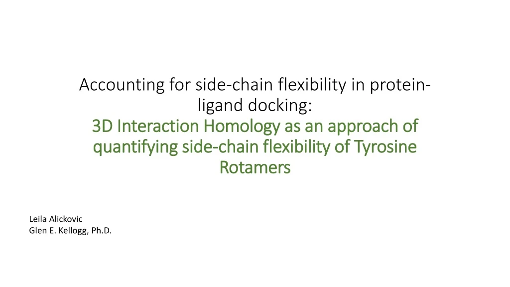 accounting for side chain flexibility in protein