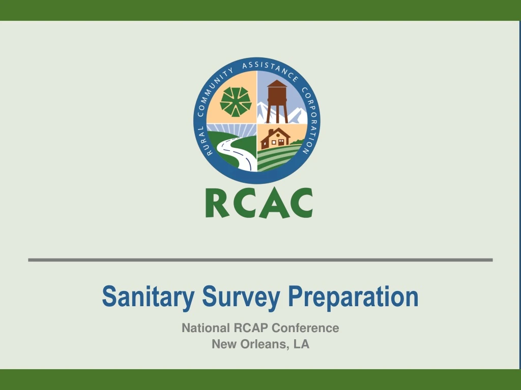 sanitary survey preparation