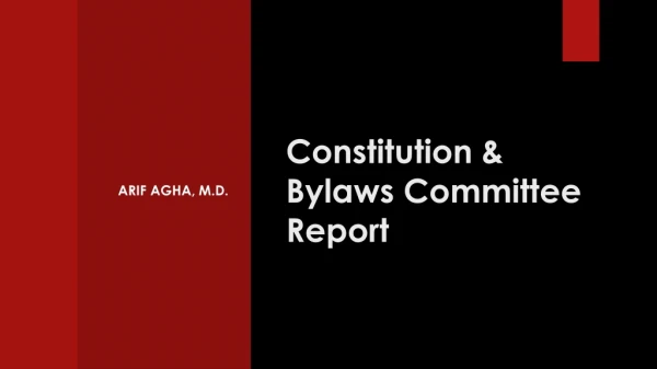 Constitution &amp; Bylaws Committee Report