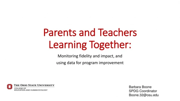 Parents and Teachers Learning Together :