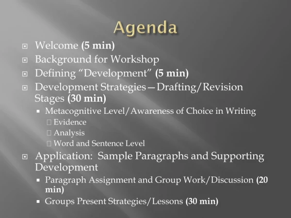 Agenda