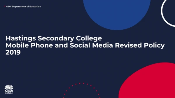 Hastings Secondary College Mobile Phone and Social Media Revised Policy 2019